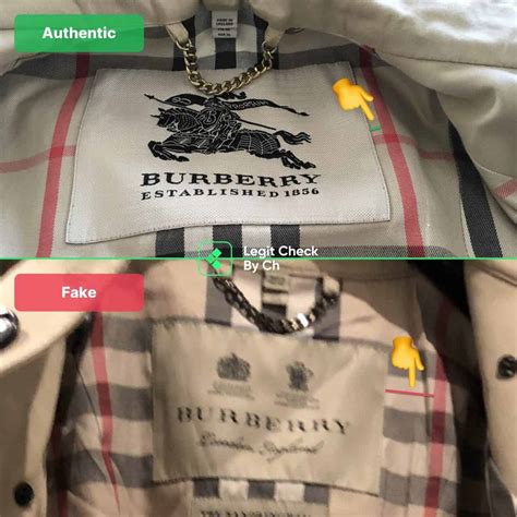 how to tell a real burberry shirt from a fake|identify burberry raincoat.